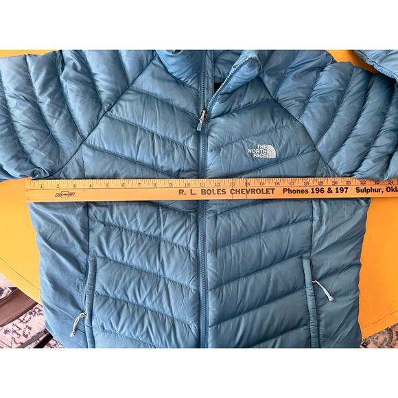 The North Face Thunder Full Zip Down Winter Puffer Jacket Light Blue Women's XL - Picture 4 of 6